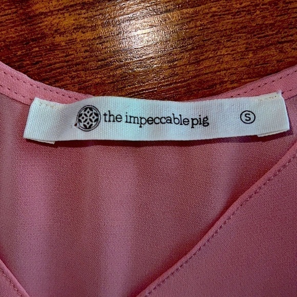 𝅺THE Impeccable Pig Small Pink Spaghetti Strap Tank/Top Summer #1 - Picture 4 of 5
